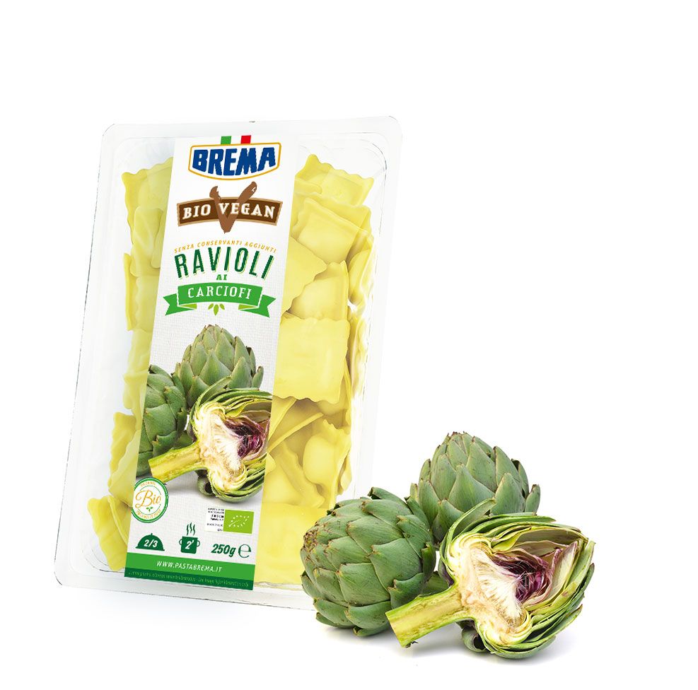 RAVIOLI CARCIOFI VEGANI BIO  250 GRS