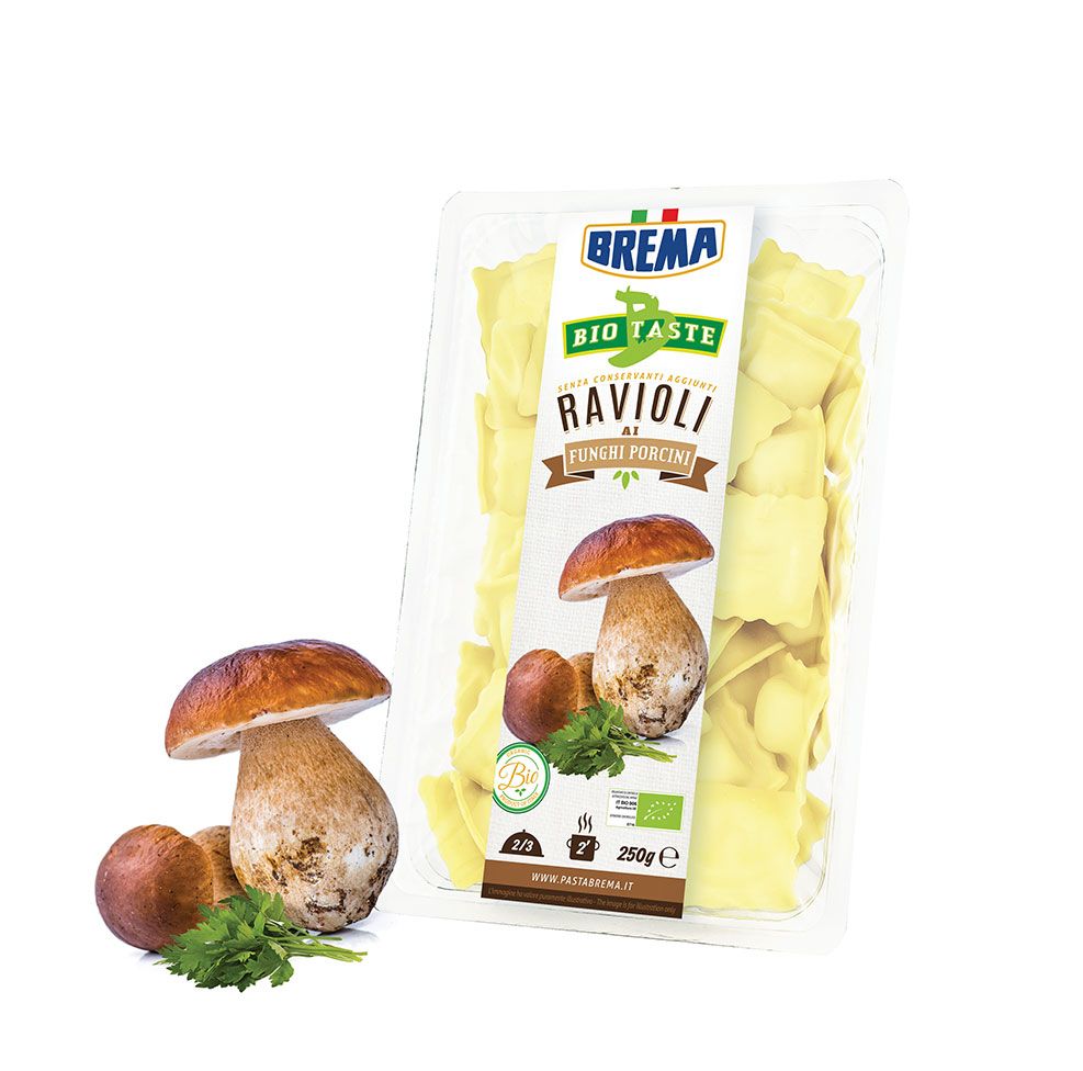 RAVIOLI WITH PORCINI MUSHROOMS BIO  250 GRS