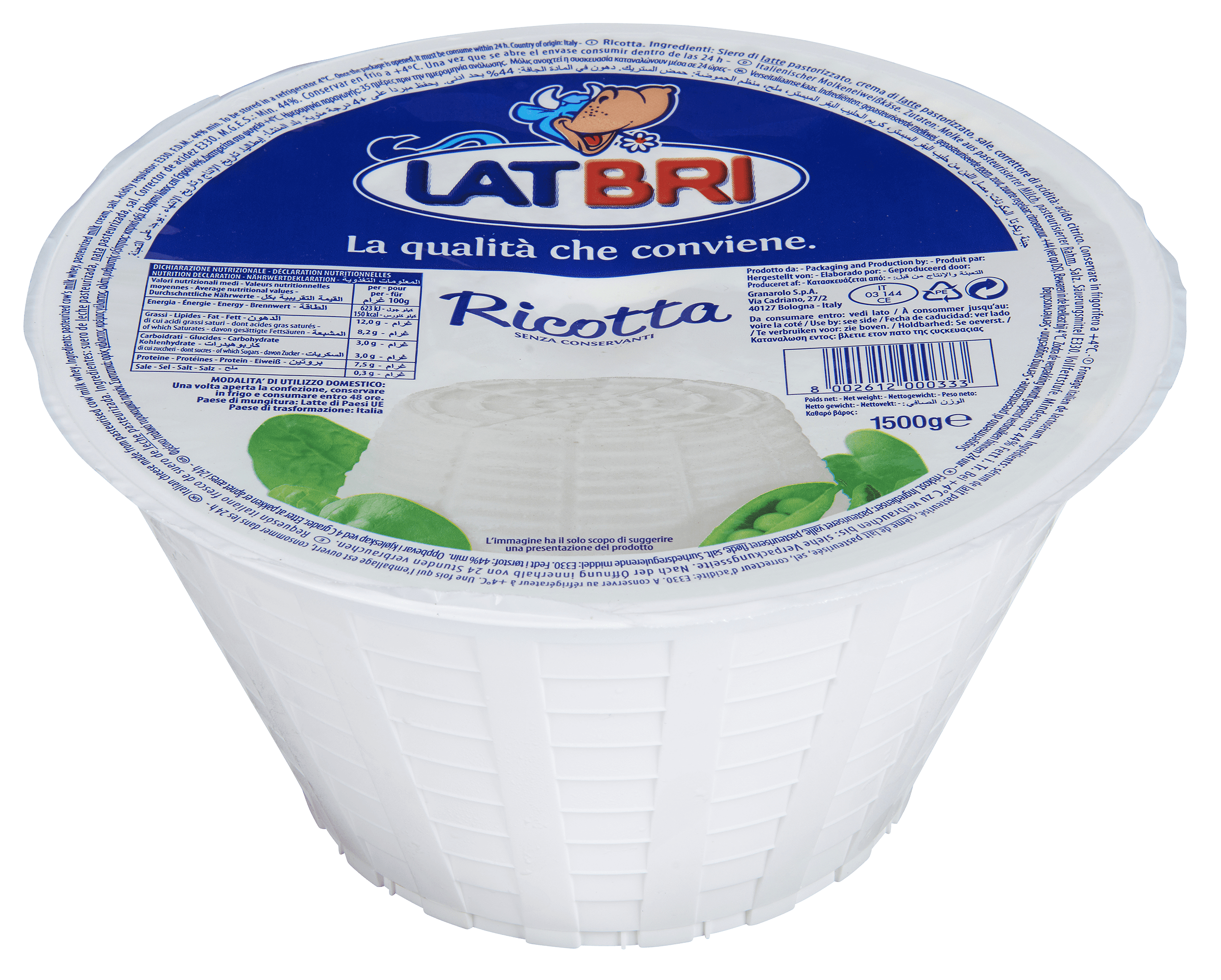 latbri ricotta 1.5 kg